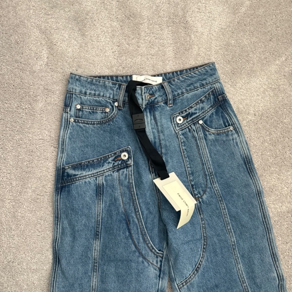 FENG CHEN WANG Blue Deconstructed Jeans - Picture 2 of 8